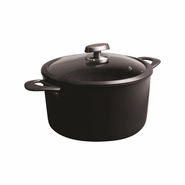 Scanpan Pro SB+ gryde med låg – set fra siden