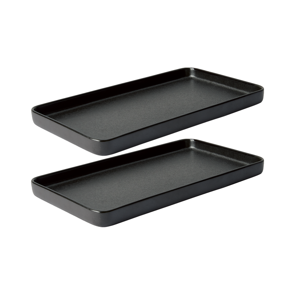 Aida - RAW Titanium Black - rektangulær fad 2 stk 34 cm