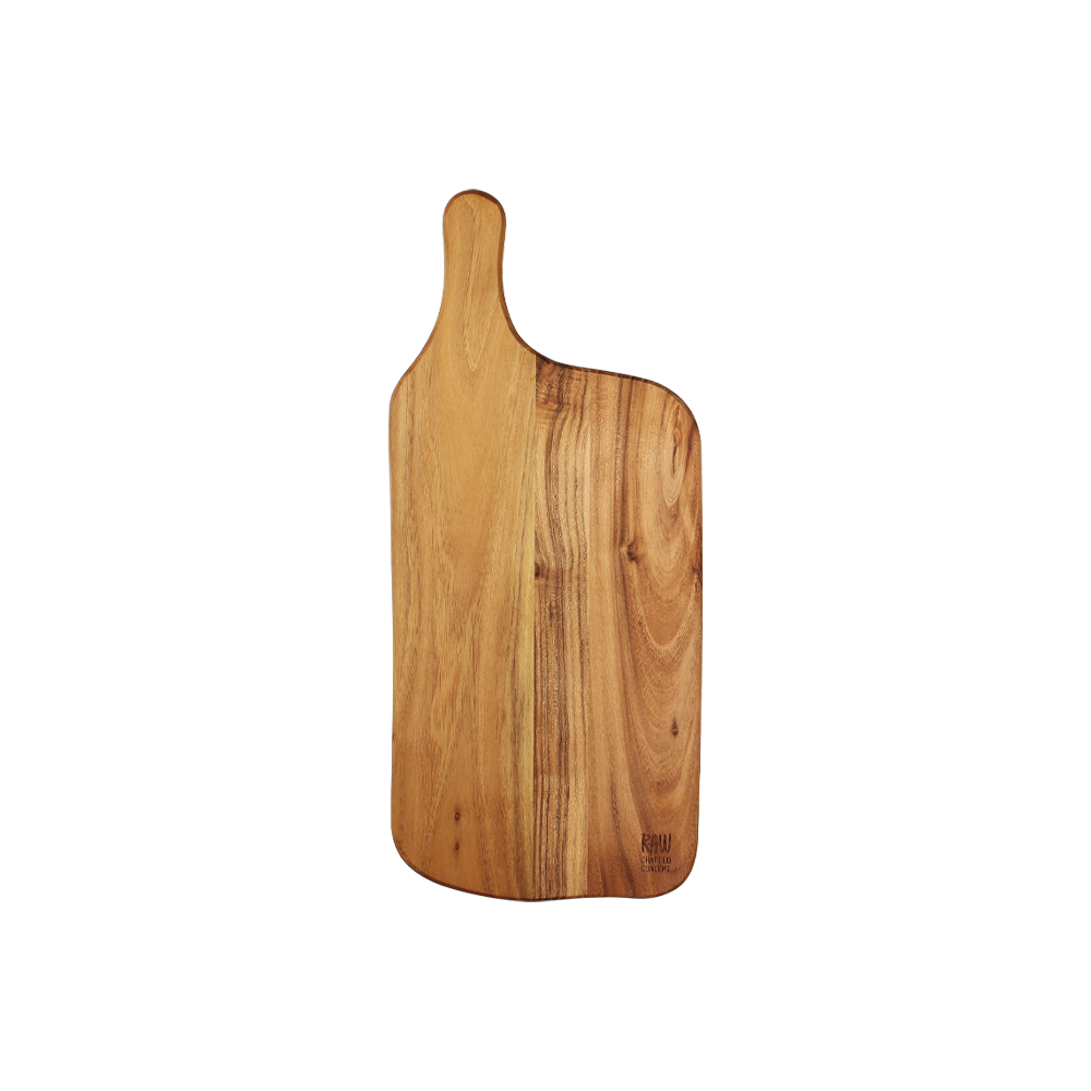 Raw Teak skærebræt med håndtag - 43x19 cm billede