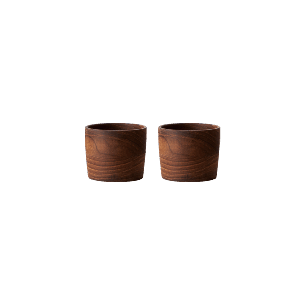 2 stk Aida raw teak æggebæger