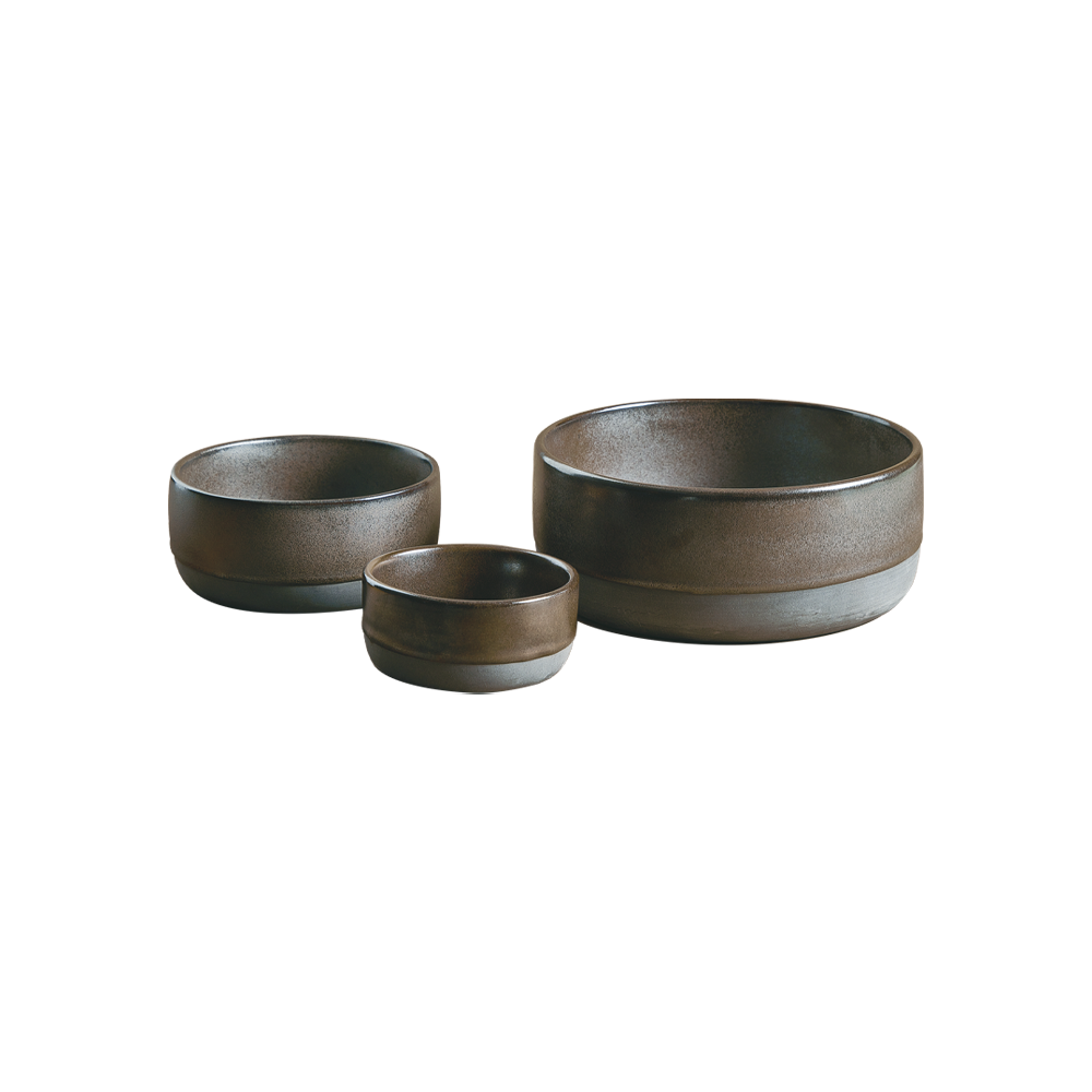Raw skålesæt 9,5 cm - 13,5 cm - 19,5 cm - Metallic Brown