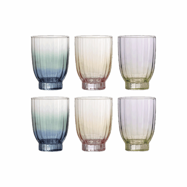 6 stk Bloomingville Nicoline mulitfarvede drikkeglas