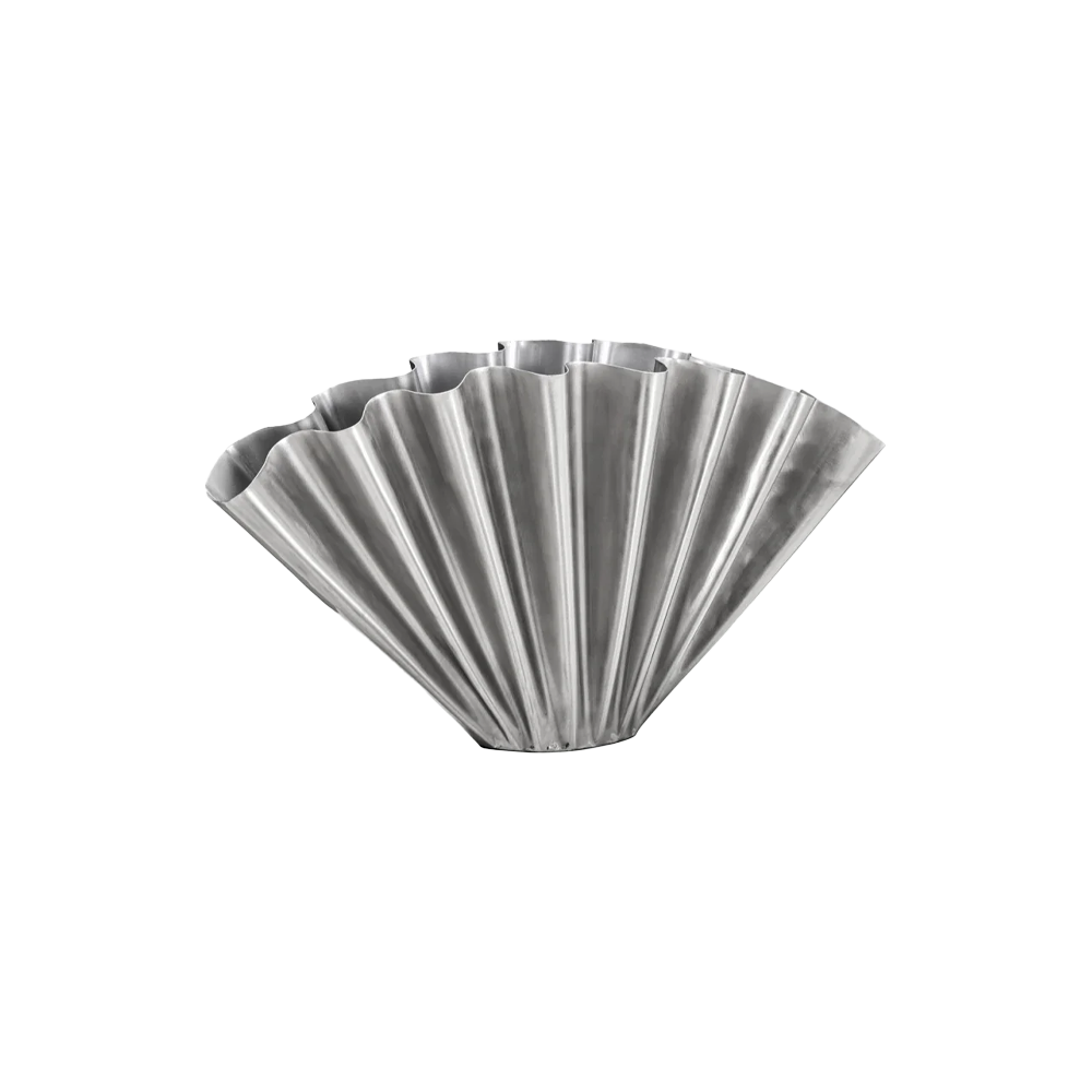 Flood vase stor (højde 30 cm) - Børstet sølv billede