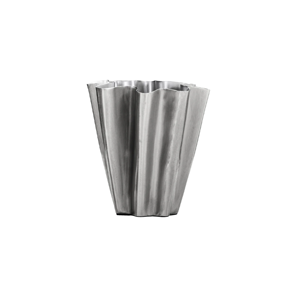 Flood vase lille (højde 13 cm) - Børstet sølv billede