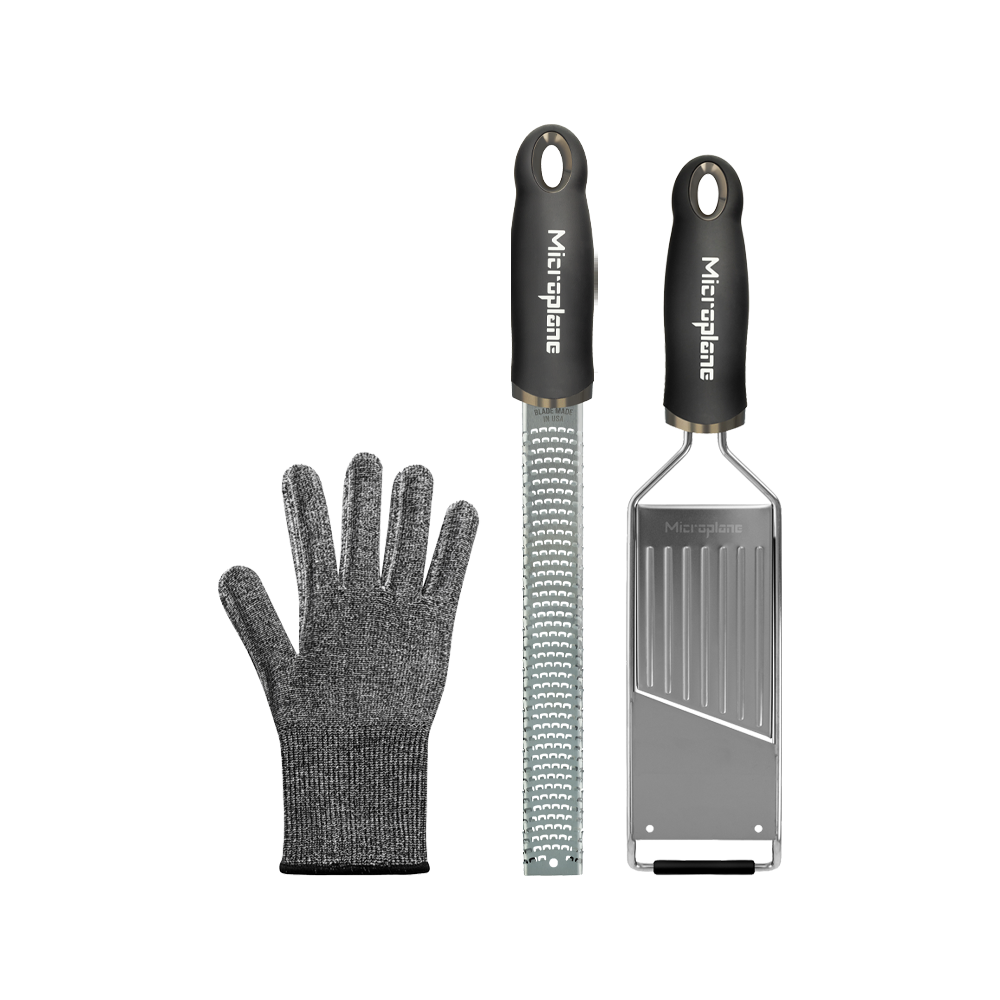 Produktfoto: Gourmet Set gaveæske (Zester, slicer og beskyttelseshandske)