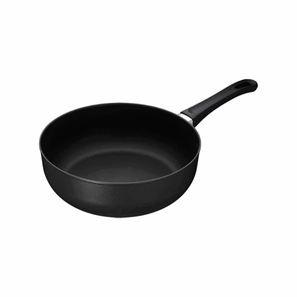 Scanpan Classic Induction Stir Fry pande 24 cm set fra siden og ovenfra