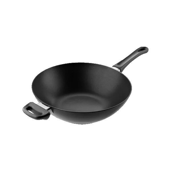 Scanpan Classic Induction wok 32 cm set ovenfra og fra siden