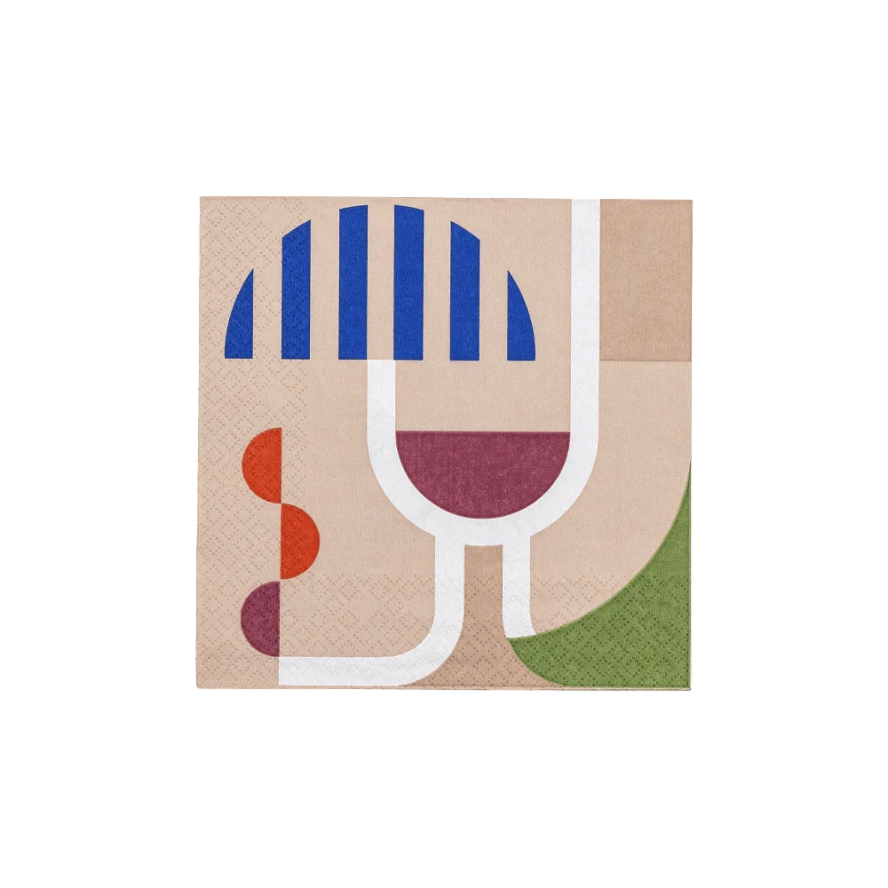 Bloomingville Wine serviet grafisk mønster