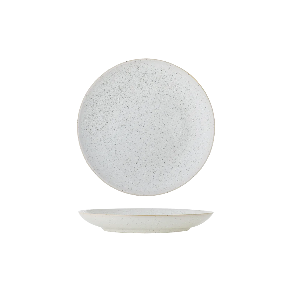 Bloomingville Addison dyb tallerken i hvid 22 cm set oppefra og fra siden